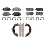 Front Rear Semi-Metallic Brake Pads & Parking Shoe Kit For Hyundai Genesis Coupe