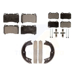 Front Rear Semi-Metallic Brake Pads & Parking Shoe Kit For Hyundai Genesis Coupe
