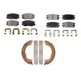 Front Rear Semi-Metallic Brake Pads & Parking Shoe Kit For Chevrolet Equinox GMC