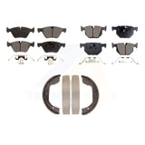 Front Rear Semi-Metallic Brake Pads And Parking Shoes Kit For BMW 525i