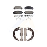 Front Rear Semi-Metallic Brake Pads & Parking Shoe Kit For Toyota Camry TRD