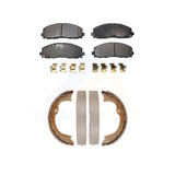 Front Rear Semi-Metallic Brake Pads And Parking Shoes Kit For Jeep Wrangler