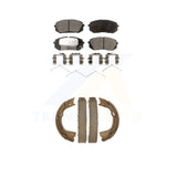 Front Rear Semi-Metallic Brake Pads And Parking Shoes Kit For Kia Optima