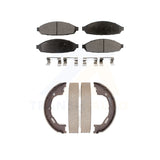 Front Rear Semi-Metallic Brake Pads Parking Shoe Kit For Mercury Grand Ford