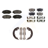 Front Rear Semi-Metallic Brake Pads And Parking Shoes Kit For Toyota Camry
