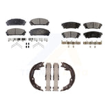 Front Rear Semi-Metallic Brake Pads Parking Shoes Kit For 20-21 Toyota Camry TRD