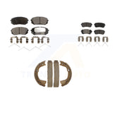 Front Rear Semi-Metallic Brake Pads And Parking Shoes Kit For Kia Optima