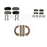 Front Rear Semi-Metallic Brake Pads And Parking Shoes Kit For Kia Optima