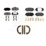 Front Rear Semi-Metallic Brake Pads Parking Shoes Kit For Hyundai Santa Fe Sport