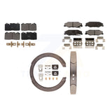 Front Rear Semi-Metallic Brake Pads Parking Shoe Kit For Chevrolet Corvette Base