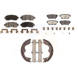 Front Rear Semi-Metallic Brake Pads Parking Shoes Kit For 2019 Nissan Altima AWD