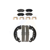 Front Rear Semi-Metallic Brake Pads And Drum Shoes Kit For Nissan Kicks Versa