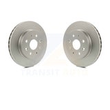 Front Coated Disc Brake Rotors Pair For 2003-2005 Kia Rio