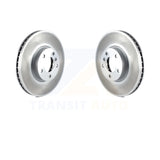 Front Coated Disc Brake Rotors Pair For BMW X5 X6