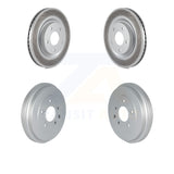 [Front+Rear] 2017-2019 Nissan Sentra Turbocharged Coated Rotor Drums Kit For Max Braking