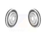 Front Coated Disc Brake Rotors Pair For Jaguar F-Pace Land Rover Range Velar