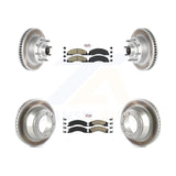 Front Rear Ceramic Pad Coated Disc Brake Rotor Hub Kit For Ford E-450 Super Duty