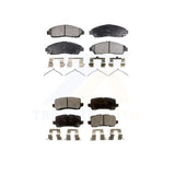 Front Rear Semi-Metallic Brake Pads Kit For 14-20 Acura RLX Sport Hybrid SH-AWD