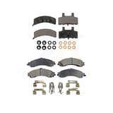 Front Rear Semi-Metallic Brake Pad Kit For 00 GMC Yukon With Dual Piston Caliper