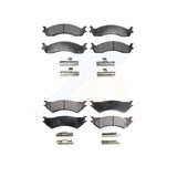 Front Rear Semi-Metallic Brake Pad Kit For Ford E-350 Super Duty E-250 Econoline