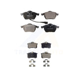 Front Rear Semi-Metallic Brake Pads Kit For Volkswagen Beetle Jetta Golf Passat