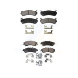 Front Rear Semi-Metallic Brake Pads Kit For Chevrolet Silverado 1500 GMC Sierra