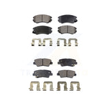 Front Rear Semi-Metallic Brake Pad Kit For Kia Hyundai Soul Sonata Elantra Azera