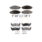 Front Rear Semi-Metallic Brake Pad Kit For Ford Crown Victoria Mercury Grand Car