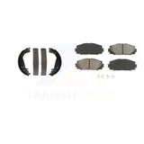 Front Rear Semi-Metallic Brake Pads And Drum Shoes Kit For Toyota Yaris