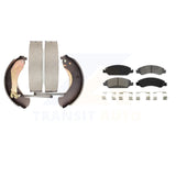 Front Rear Semi-Metallic Brake Pads & Drum Shoe Kit For Chevrolet Silverado 1500