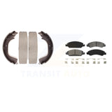 Front Rear Semi-Metallic Brake Pads & Drum Shoe Kit For Chevrolet Silverado 1500