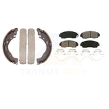 Front Rear Semi-Metallic Brake Pads And Drum Shoes Kit For Honda Civic