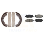 Front Rear Semi-Metallic Brake Pads And Drum Shoes Kit For Honda Civic