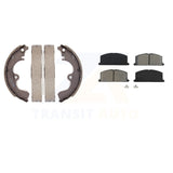 Front Rear Semi-Metallic Brake Pads And Drum Shoes Kit For Toyota Tercel Paseo