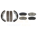 Front Rear Semi-Metallic Brake Pads & Drum Shoe Kit For 2003-2005 Hyundai Accent