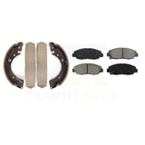 Front Rear Semi-Metallic Brake Pads And Drum Shoes Kit For Honda Civic Acura EL