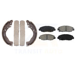 Front Rear Semi-Metallic Brake Pads And Drum Shoes Kit For Honda Civic Insight