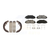 Front Rear Semi-Metallic Brake Pads And Drum Shoes Kit For Ford F-150