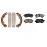 Front Rear Semi-Metallic Brake Pads And Drum Shoes Kit For Mazda Protege