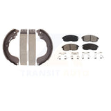 Front Rear Semi-Metallic Brake Pads & Drum Shoe Kit For Nissan Sentra Versa Cube