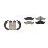 Front Rear Semi-Metallic Brake Pads And Drum Shoes Kit For Dodge Dakota