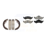 Front Rear Semi-Metallic Brake Pads And Drum Shoes Kit For Dodge Dakota Durango