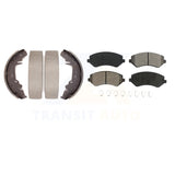 Front Rear Semi-Metallic Brake Pads Drum Shoe Kit For Dodge Grand Caravan Town &