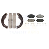 Front Rear Semi-Metallic Brake Pads And Drum Shoes Kit For Toyota Camry