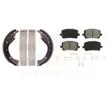 Front Rear Semi-Metallic Brake Pads Drum Shoe Kit For Toyota Matrix Pontiac Vibe