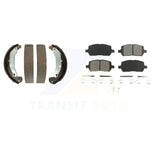 Front Rear Semi-Metallic Brake Pads Drum Shoe Kit For Chevrolet Cobalt Saturn G5