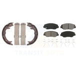 Front Rear Semi-Metallic Brake Pads Parking Shoe Kit For Honda CR-V Element