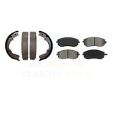 Front Rear Semi-Metallic Brake Pads & Parking Shoes Kit For Subaru Forester