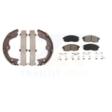 Front Rear Semi-Metallic Brake Pads Parking Shoes Kit For Nissan Altima G35