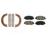 Front Rear Semi-Metallic Brake Pads & Parking Shoe Kit For Hyundai Santa Fe